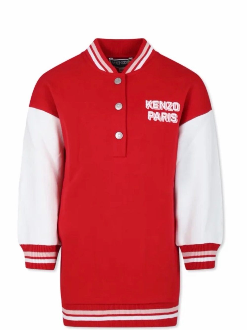 KENZO Paris Kids Red and White Logo sweatshirt dress